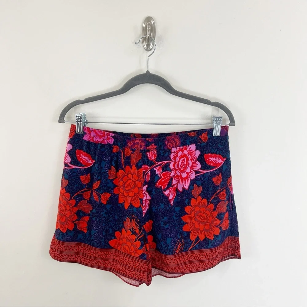 Ett:Twa by Anthropologie Wynnewood Floral Print High Rise Shorts Size Small
